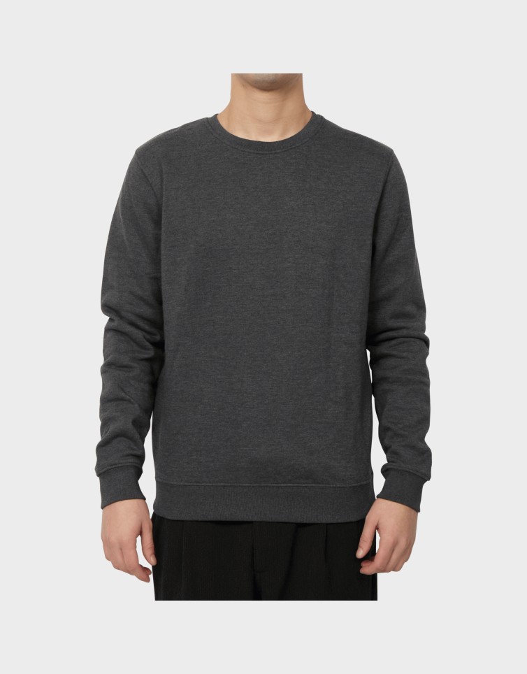 COTTON FLEECE SOLID CREW NECK