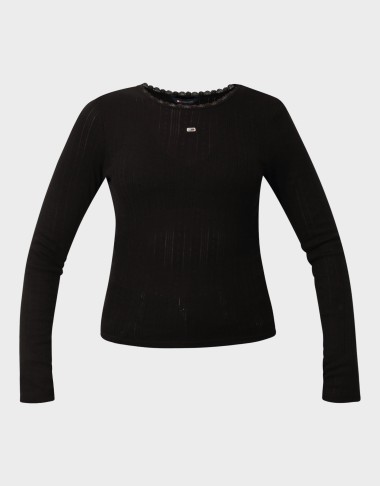 TJW SLIM POINTELLE RIB TEE LS