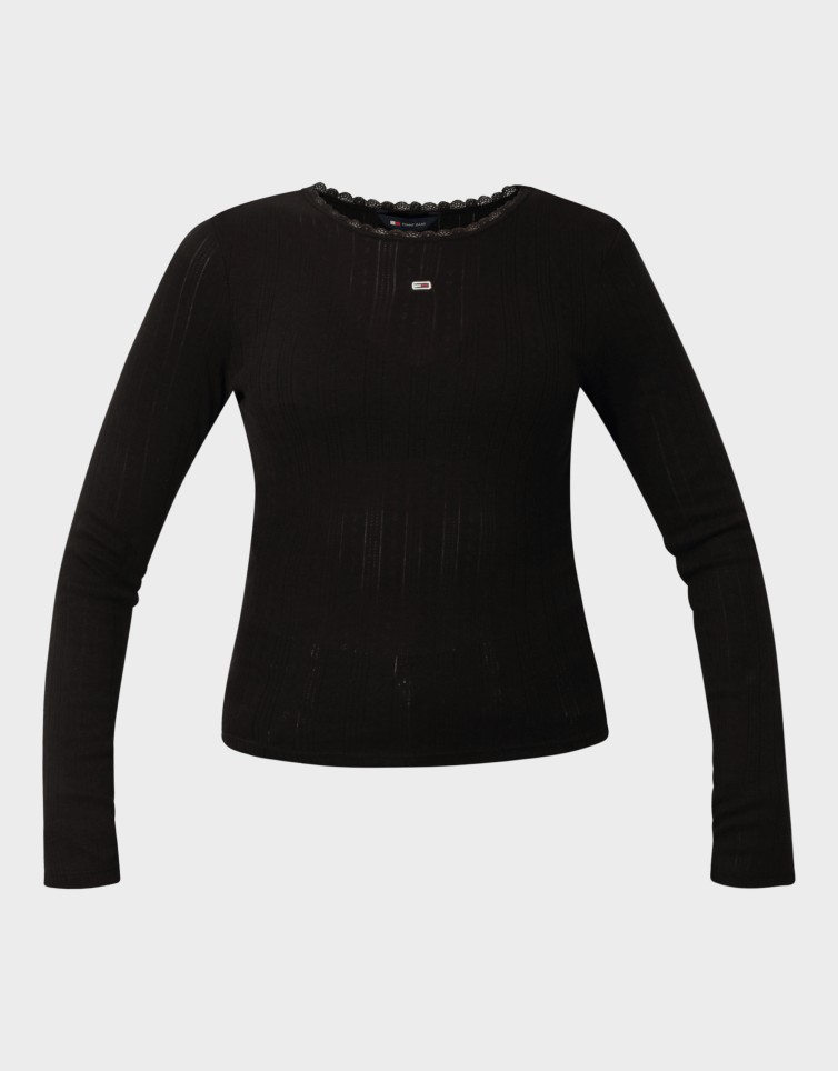 TJW SLIM POINTELLE RIB TEE LS