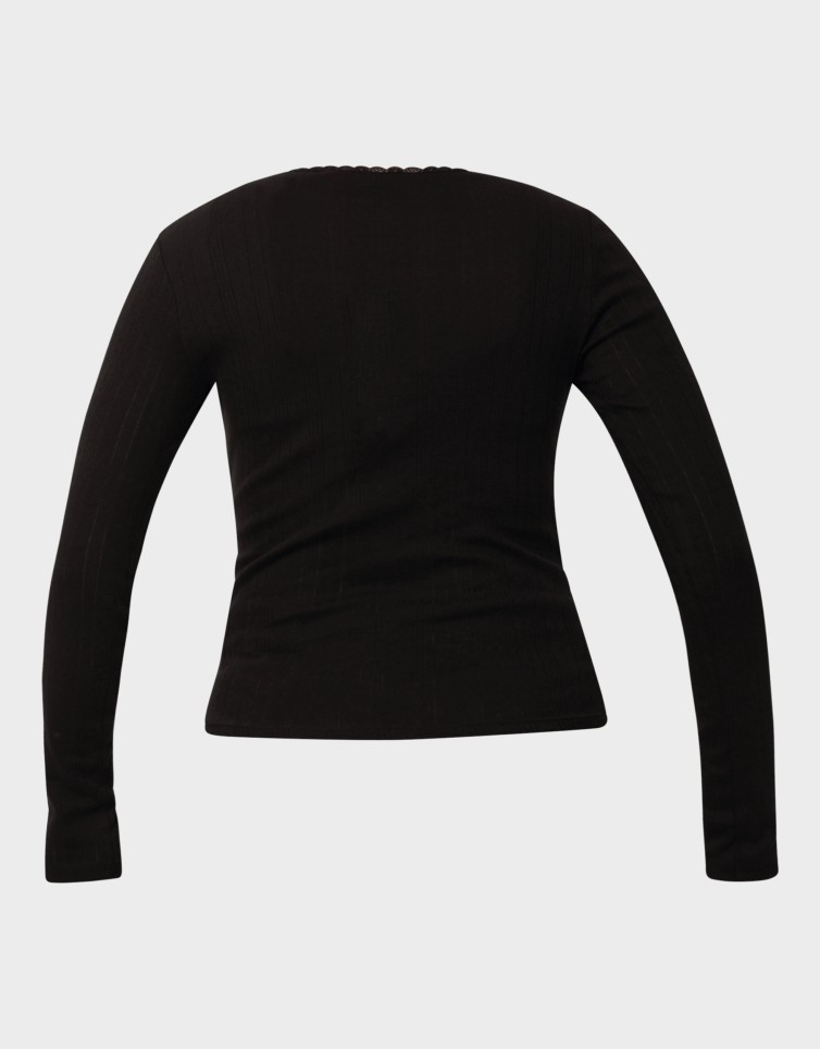 TJW SLIM POINTELLE RIB TEE LS