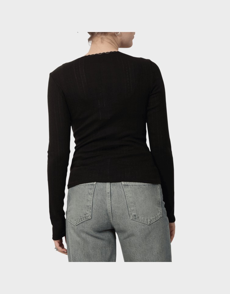TJW SLIM POINTELLE RIB TEE LS