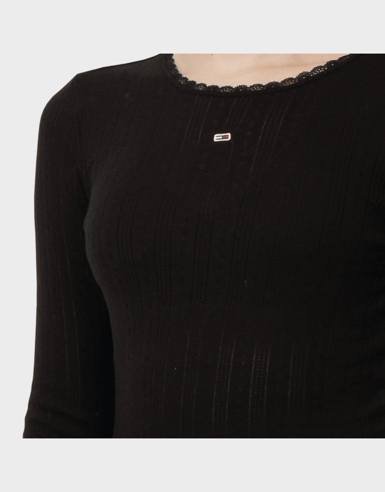 TJW SLIM POINTELLE RIB TEE LS