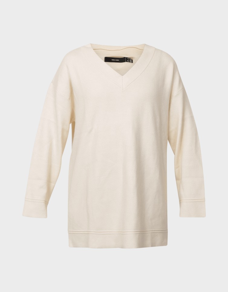 GOLD PIPING LS V-NECK LONG PULL