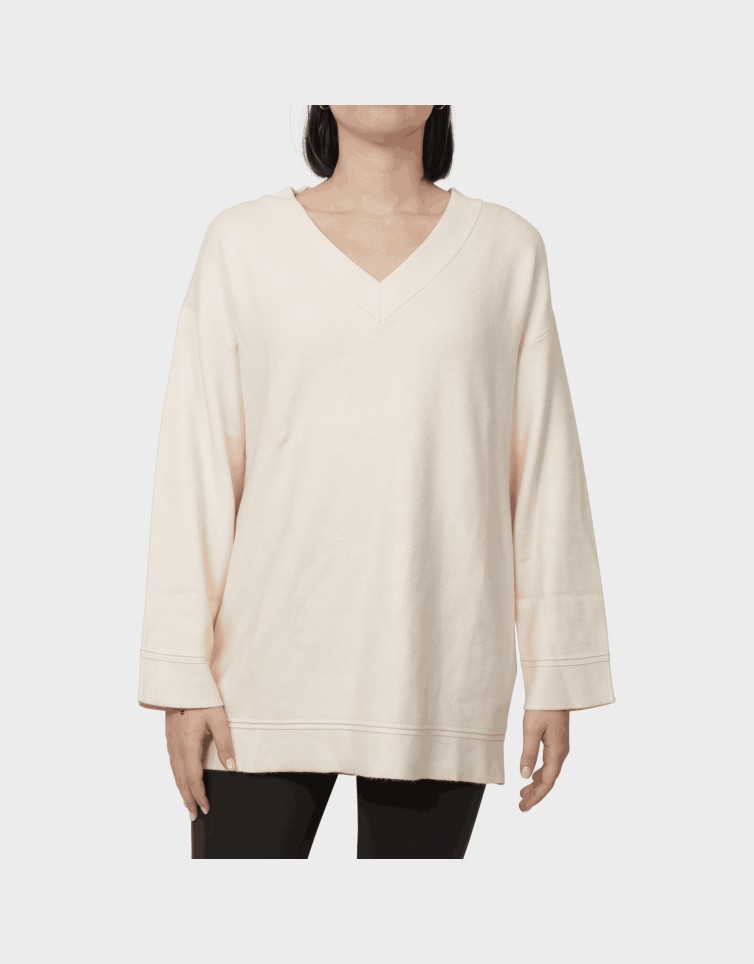 GOLD PIPING LS V-NECK LONG PULL