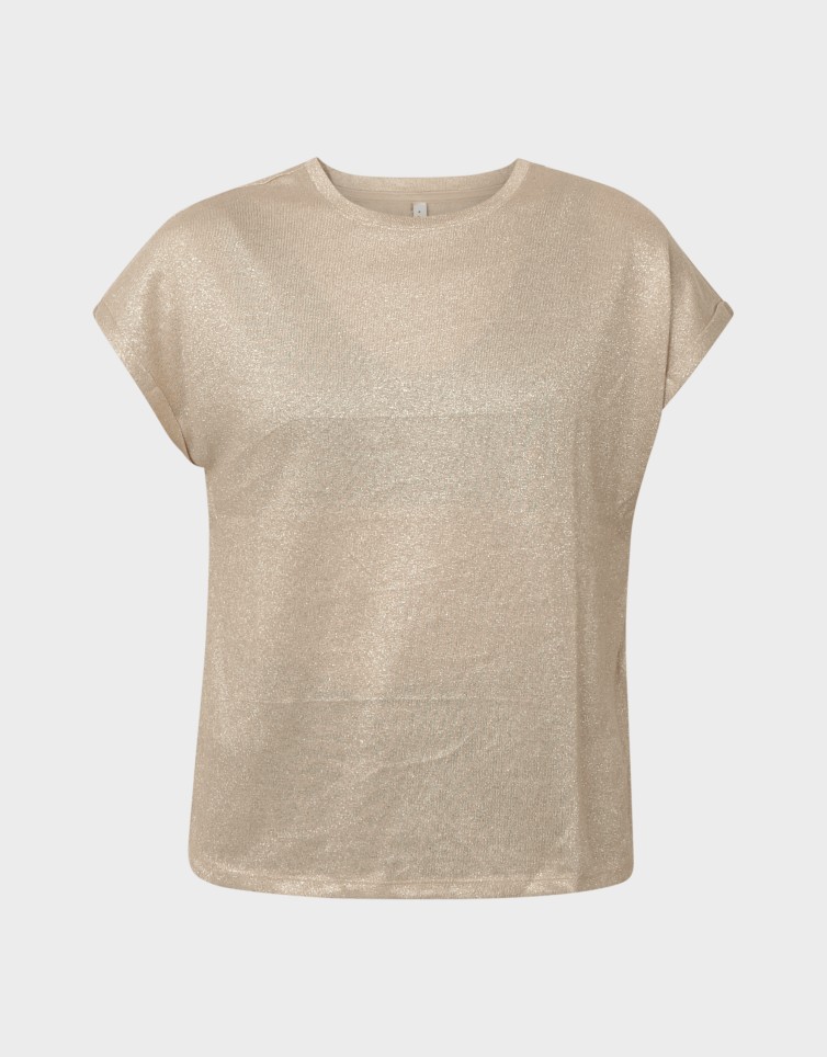 AMBER LIFE S/L O-NECK SHINE TOP