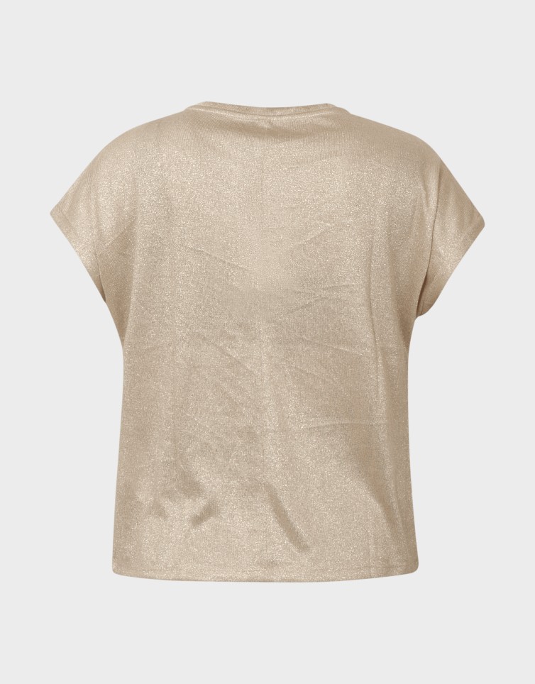 AMBER LIFE S/L O-NECK SHINE TOP