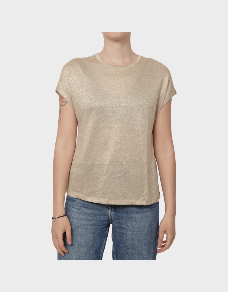 AMBER LIFE S/L O-NECK SHINE TOP