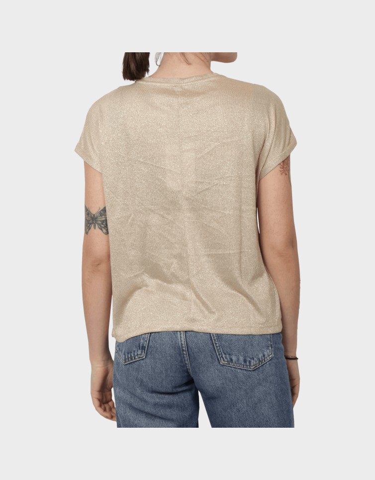 AMBER LIFE S/L O-NECK SHINE TOP