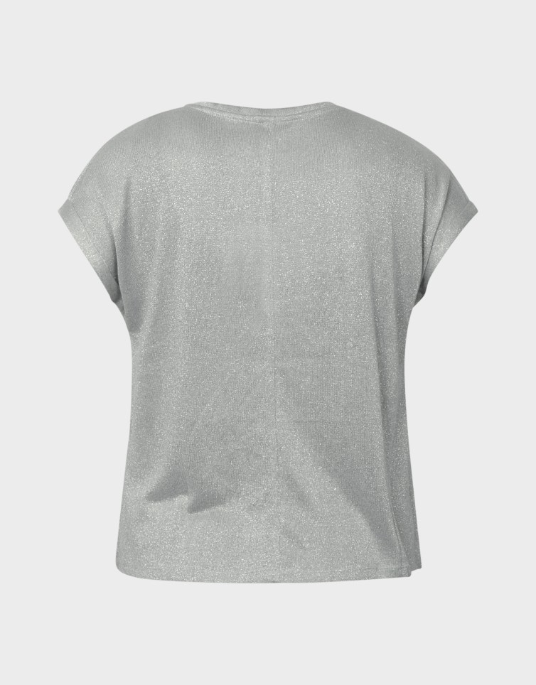 AMBER LIFE S/L O-NECK SHINE TOP
