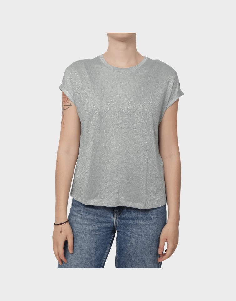 AMBER LIFE S/L O-NECK SHINE TOP
