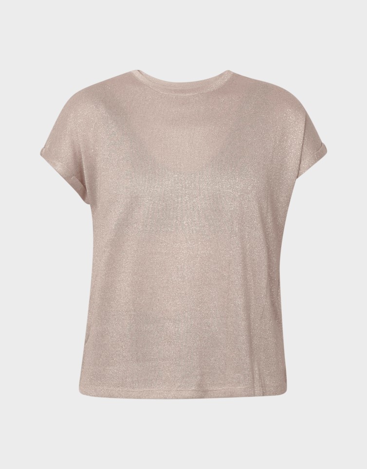 AMBER LIFE S/L O-NECK SHINE TOP