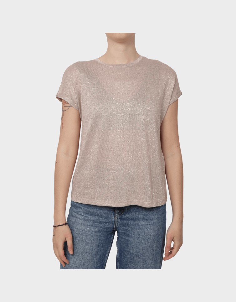 AMBER LIFE S/L O-NECK SHINE TOP