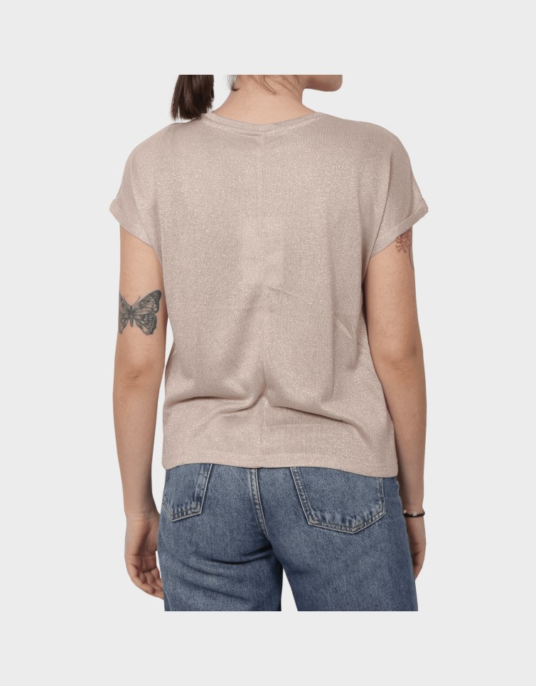 AMBER LIFE S/L O-NECK SHINE TOP