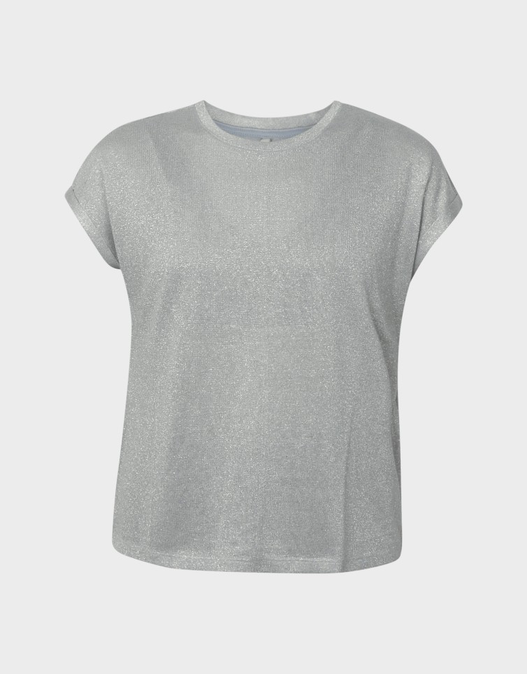 AMBER LIFE S/L O-NECK SHINE TOP