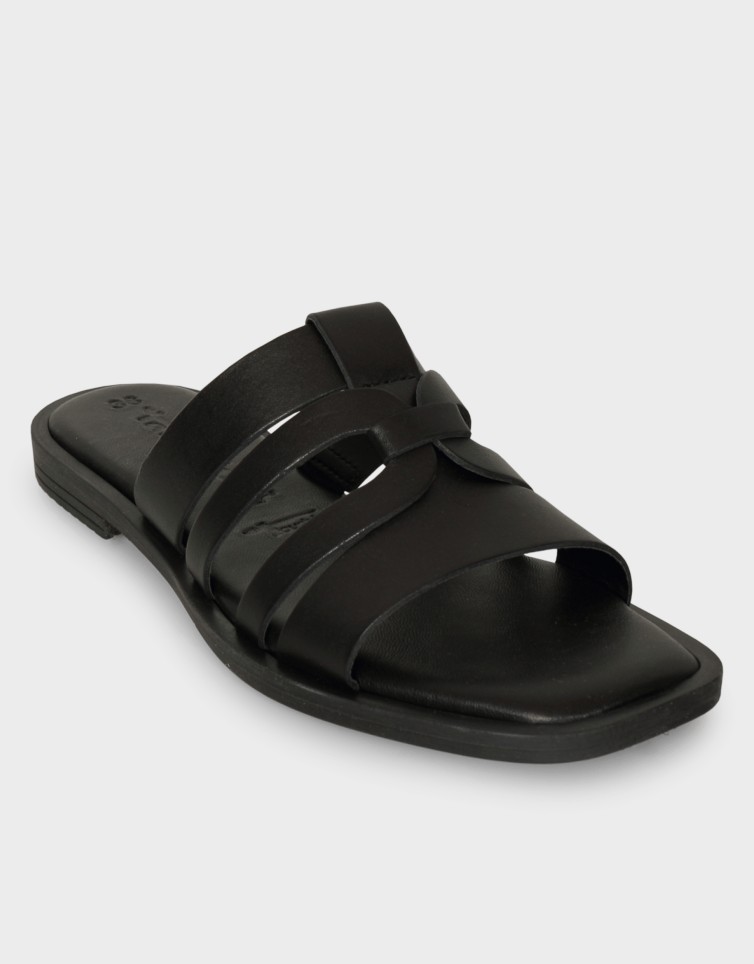 FLAT LEATHER MULE