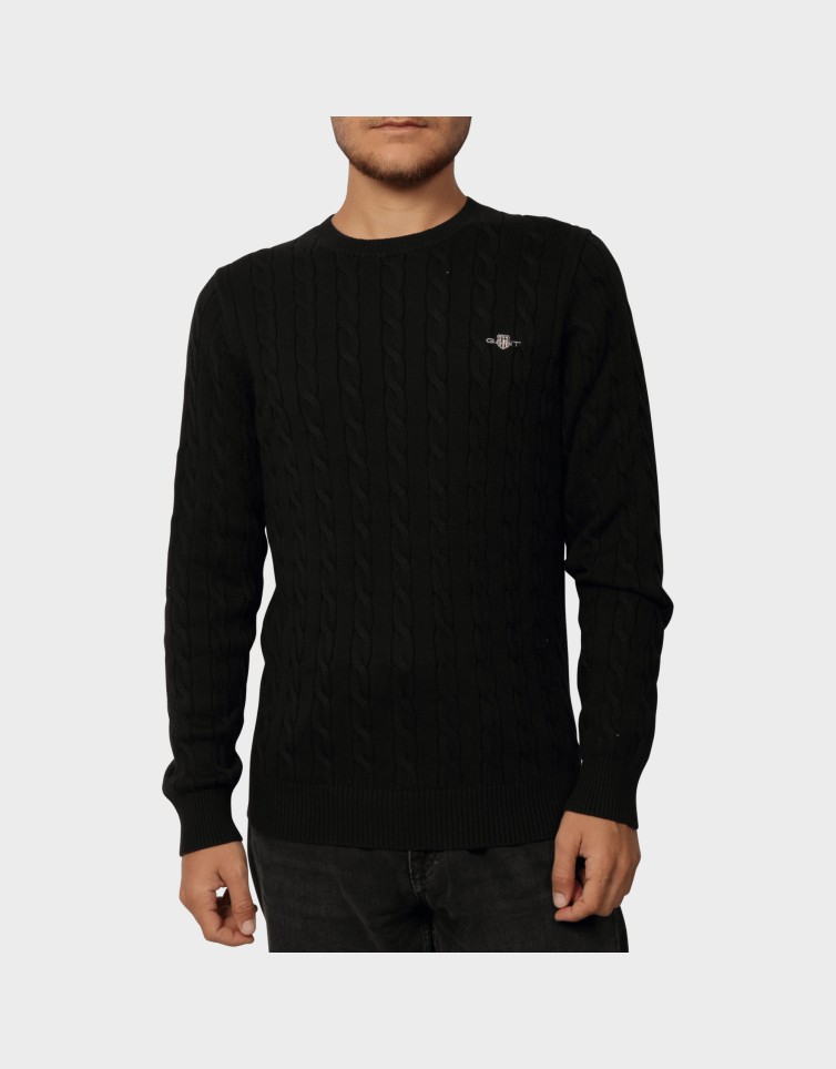 COTTON CABLE KNIT CREW