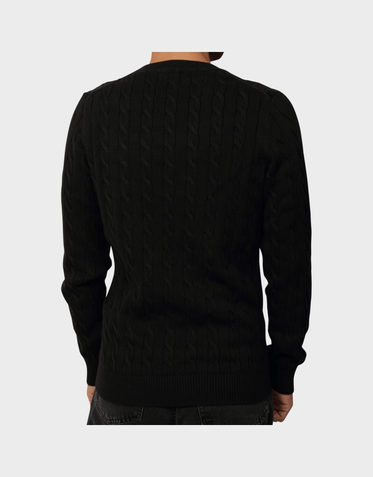 COTTON CABLE KNIT CREW