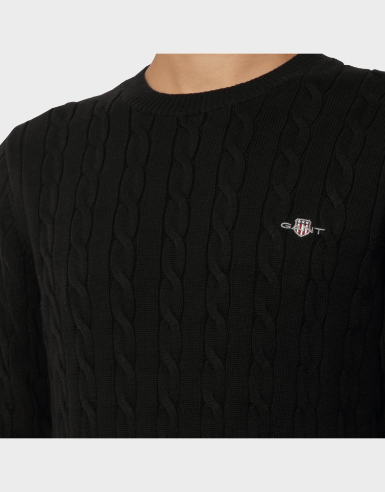 COTTON CABLE KNIT CREW