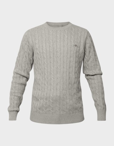 COTTON CABLE KNIT CREW