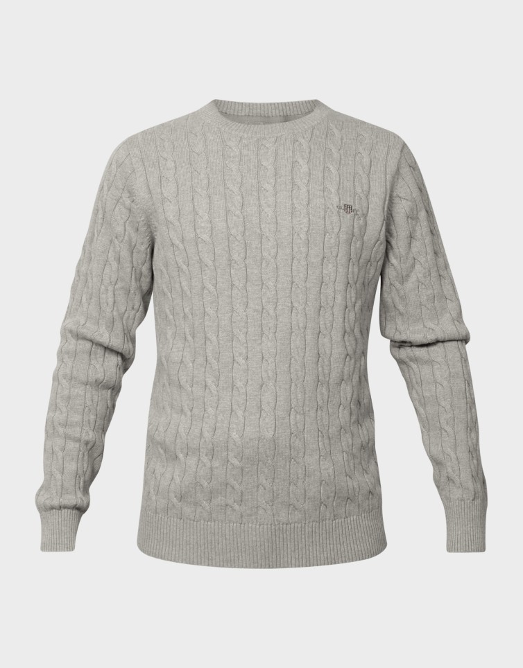 COTTON CABLE KNIT CREW
