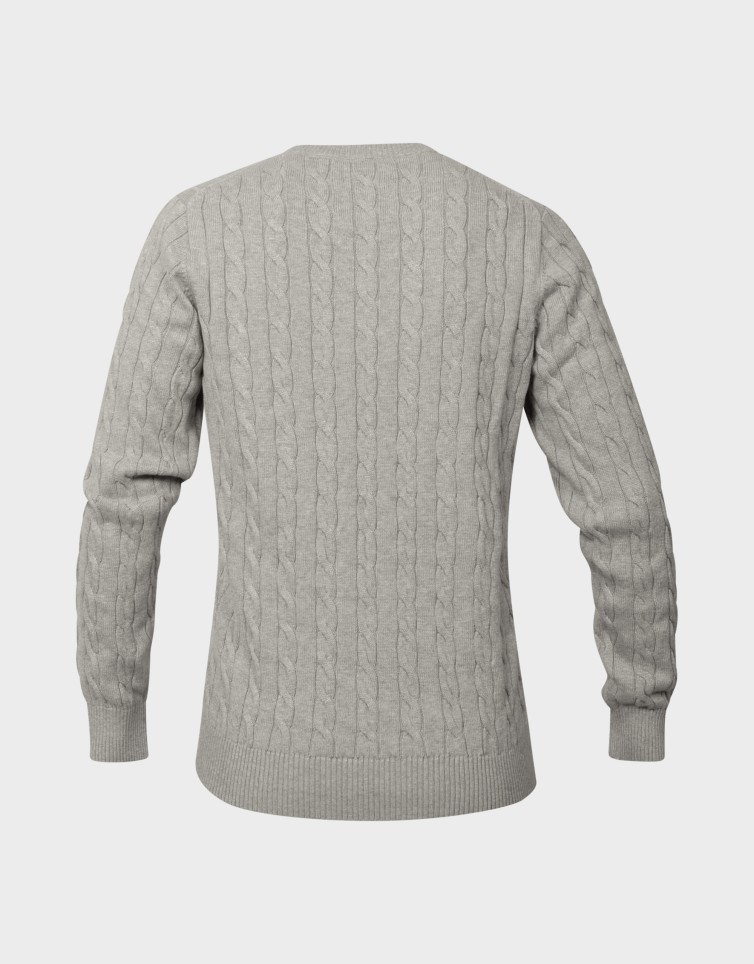 COTTON CABLE KNIT CREW