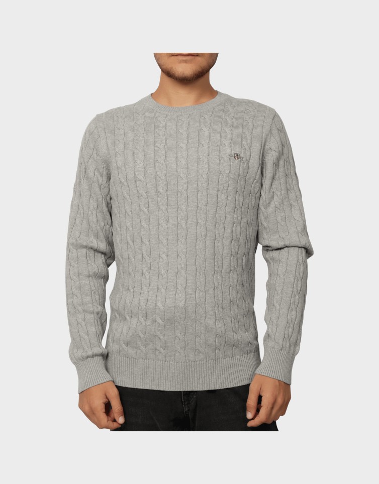COTTON CABLE KNIT CREW