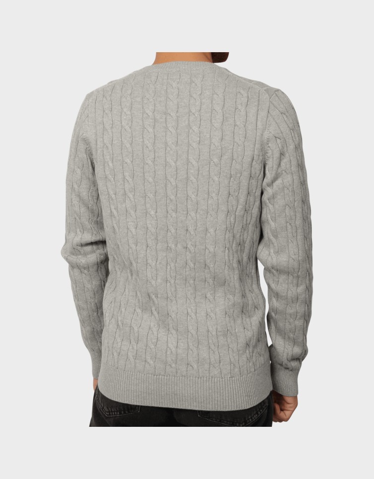 COTTON CABLE KNIT CREW