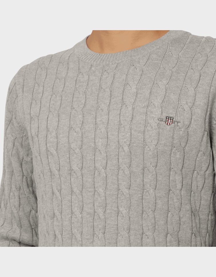 COTTON CABLE KNIT CREW