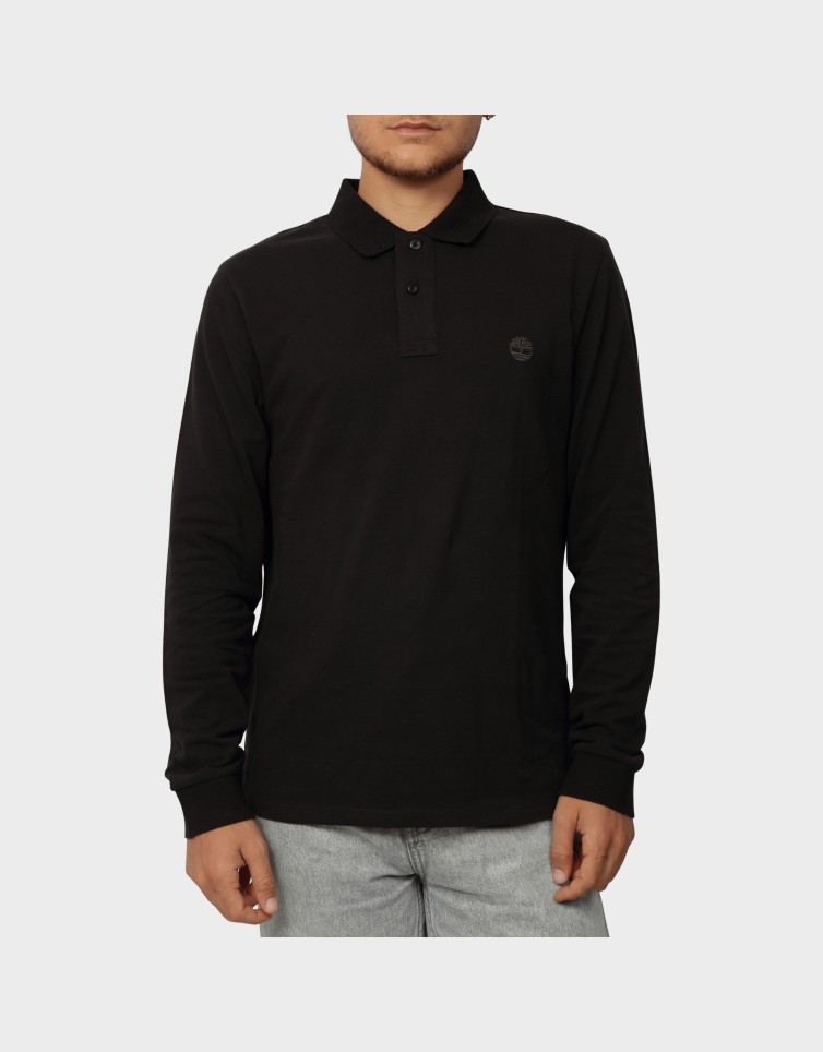 OYSTER RIVER CHEST LOGO LS POLO