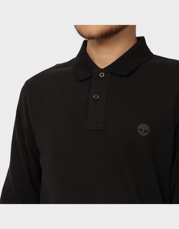 OYSTER RIVER CHEST LOGO LS POLO