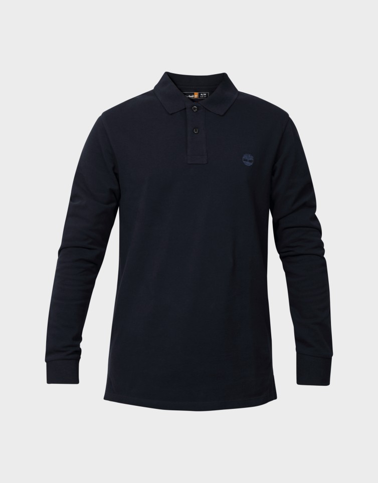 OYSTER RIVER CHEST LOGO LS POLO