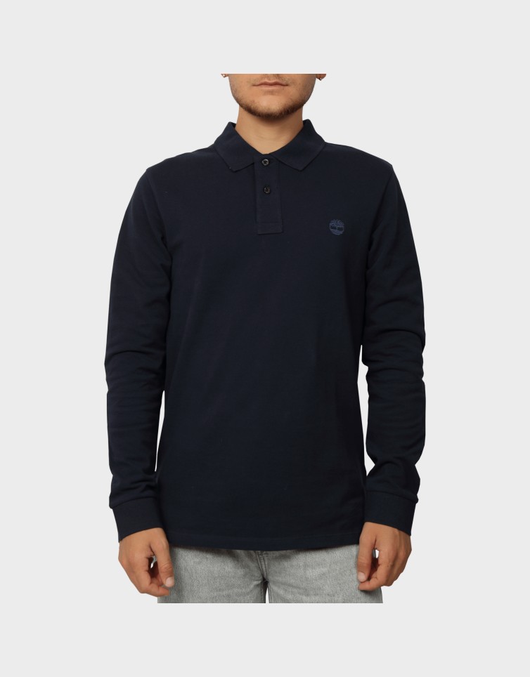 OYSTER RIVER CHEST LOGO LS POLO