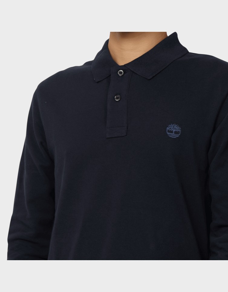OYSTER RIVER CHEST LOGO LS POLO