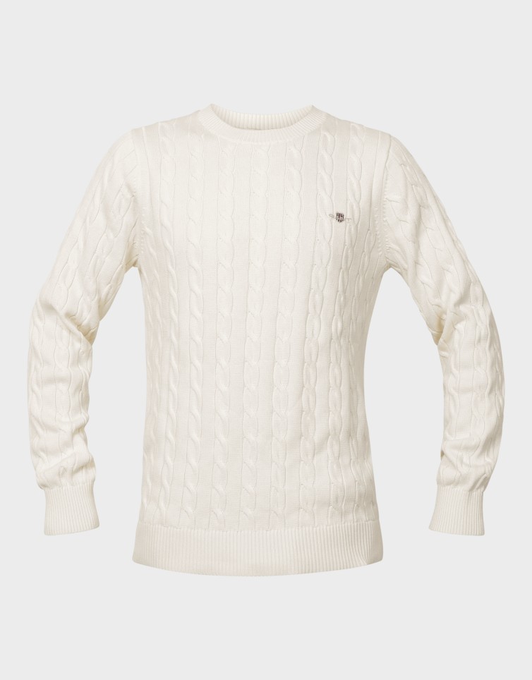 COTTON CABLE KNIT CREW