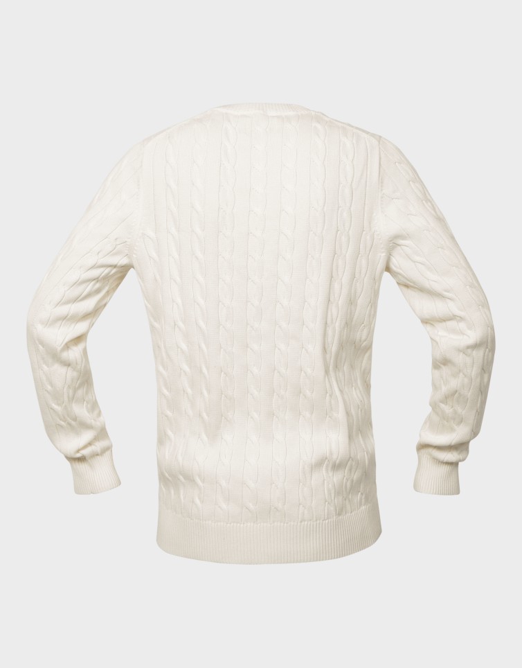 COTTON CABLE KNIT CREW