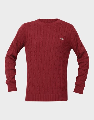 COTTON CABLE KNIT CREW