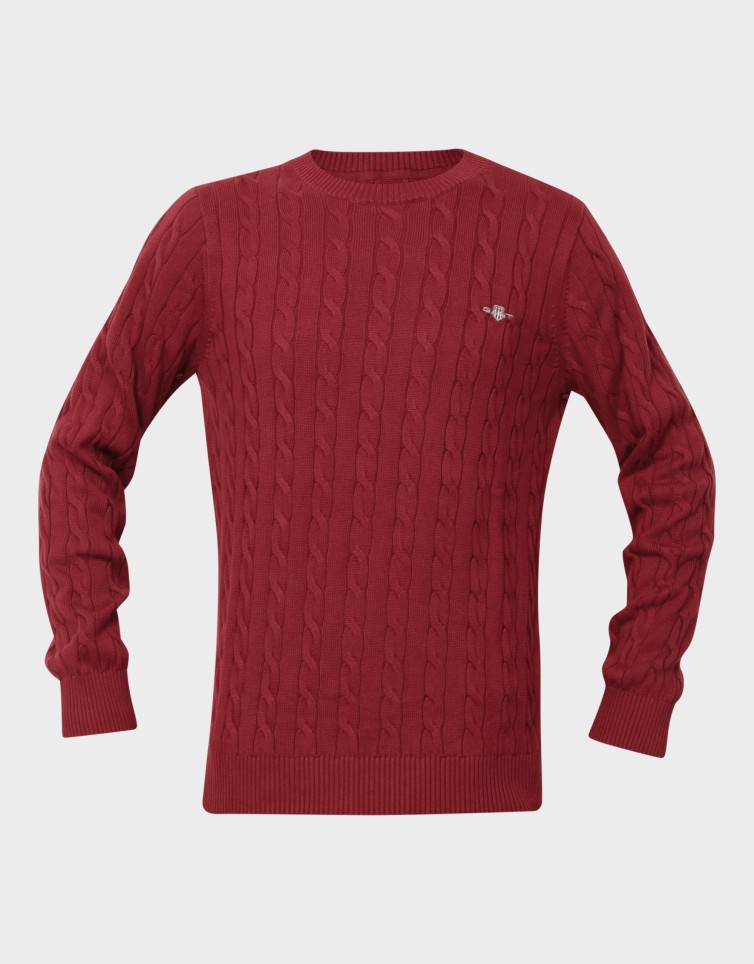 COTTON CABLE KNIT CREW