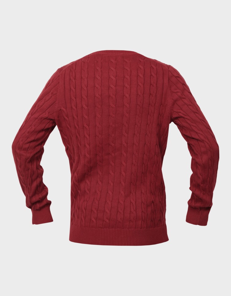 COTTON CABLE KNIT CREW