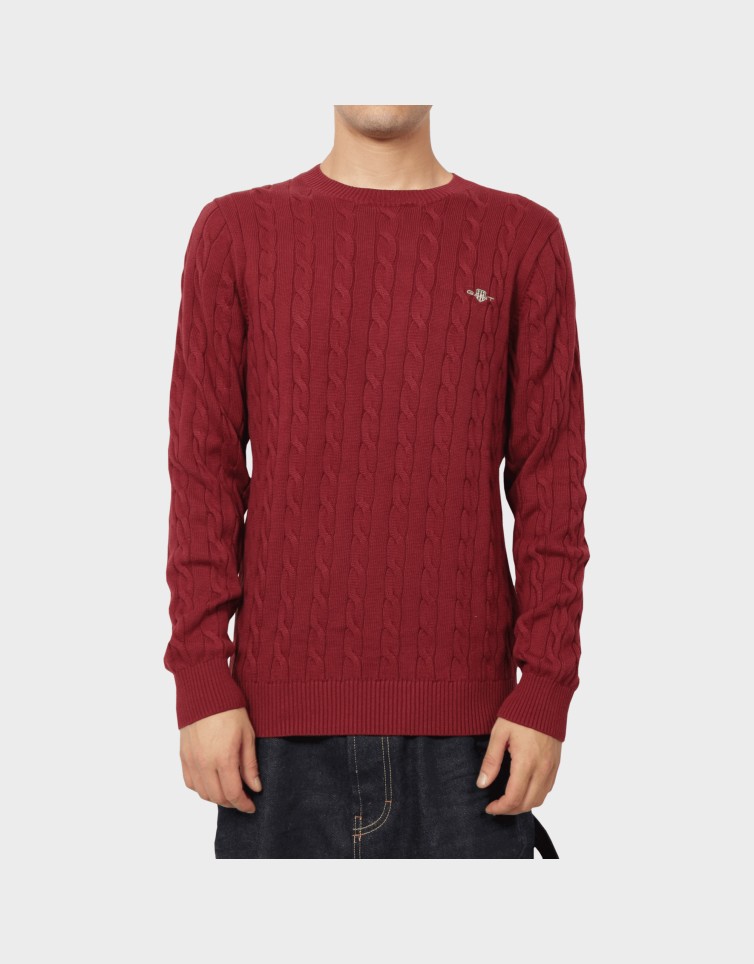 COTTON CABLE KNIT CREW