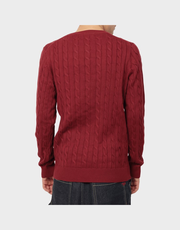 COTTON CABLE KNIT CREW