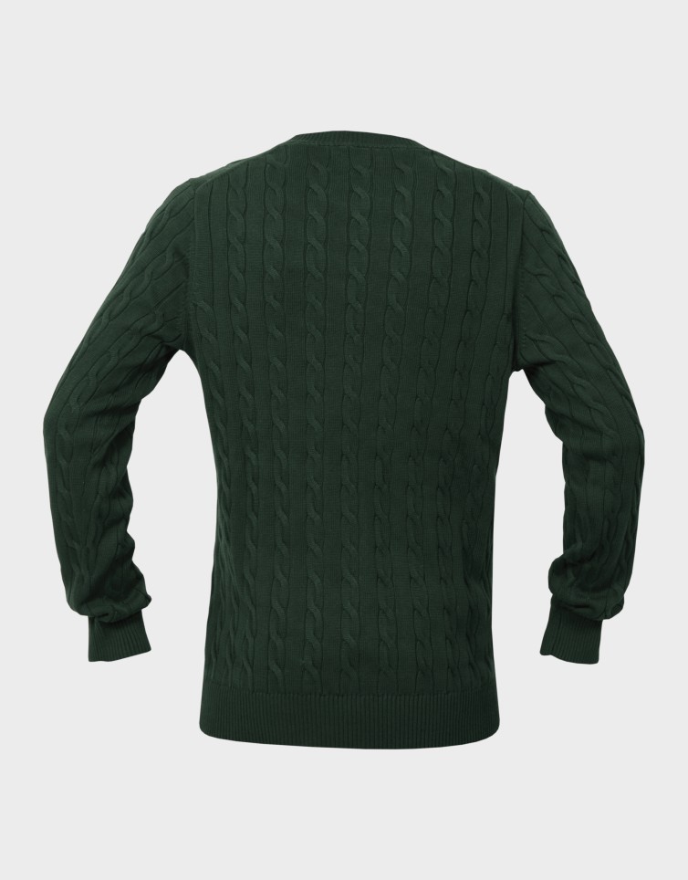 COTTON CABLE KNIT CREW