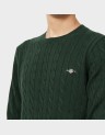 COTTON CABLE KNIT CREW