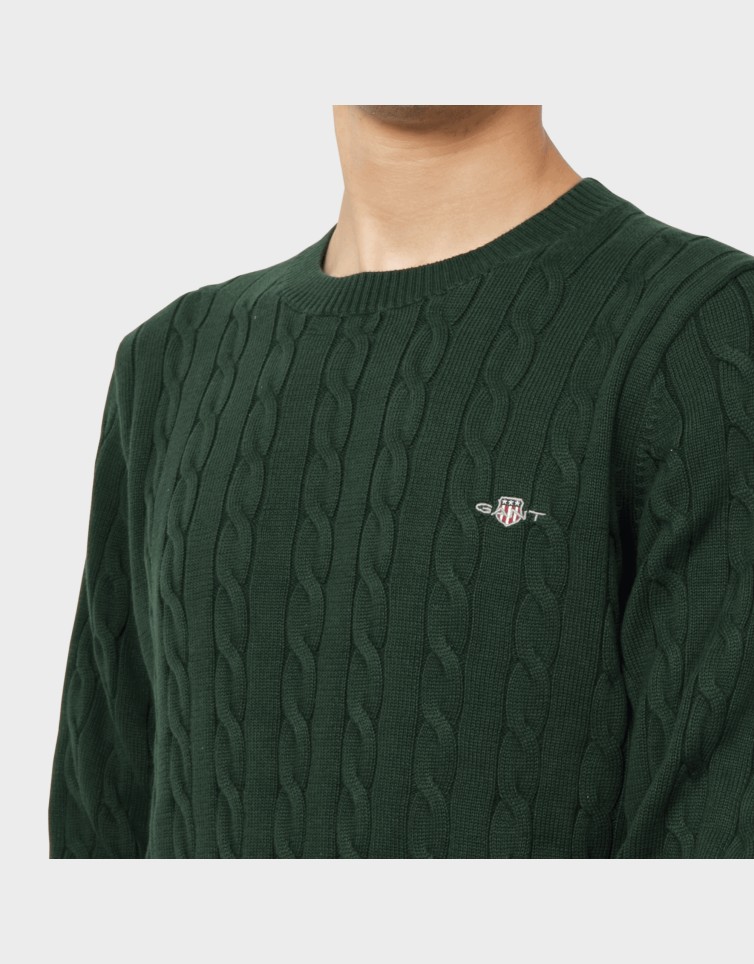 COTTON CABLE KNIT CREW