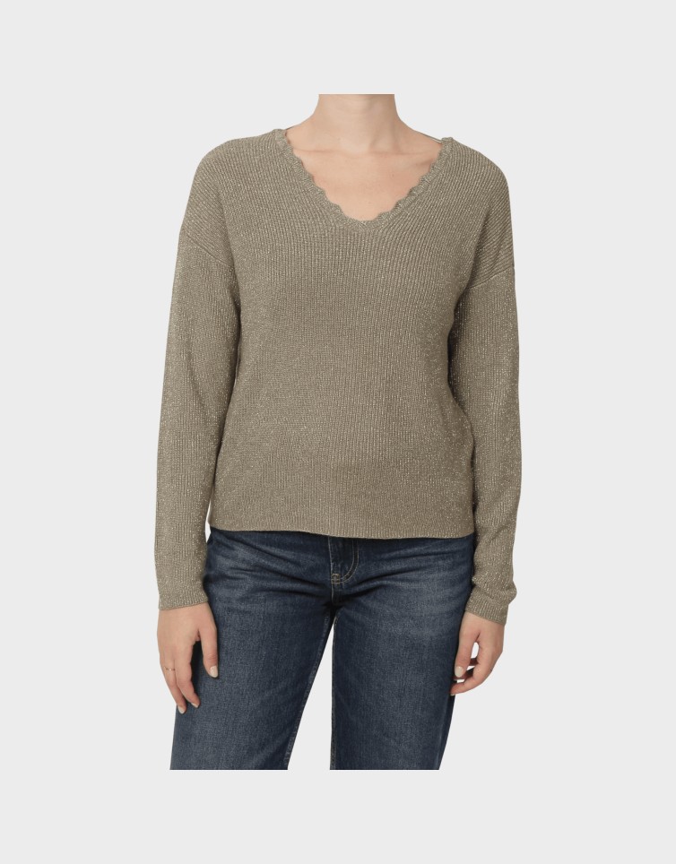 NEWLEX SHINE DOUBLE LS V-NECK PULL