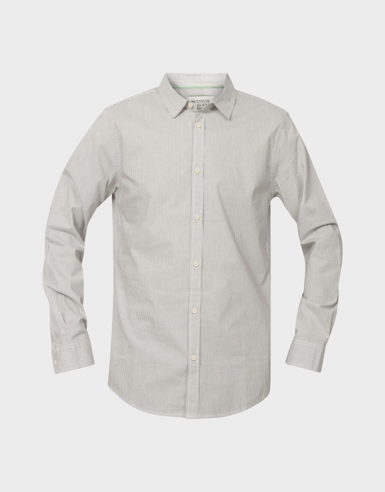 STRIPED SLIM-FIT POPLIN SHIRT