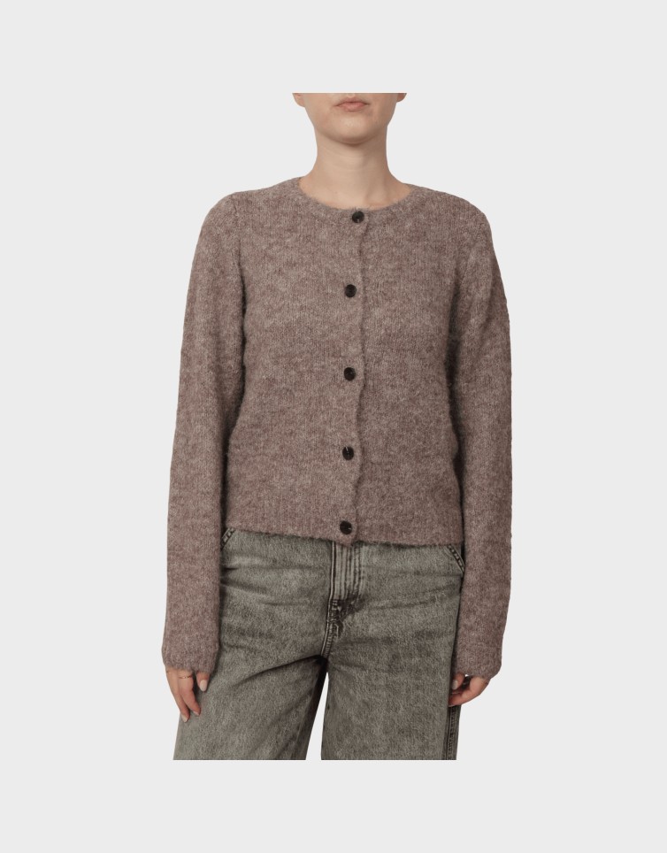 NOVAH LS O-NECK BUTTON CARDI