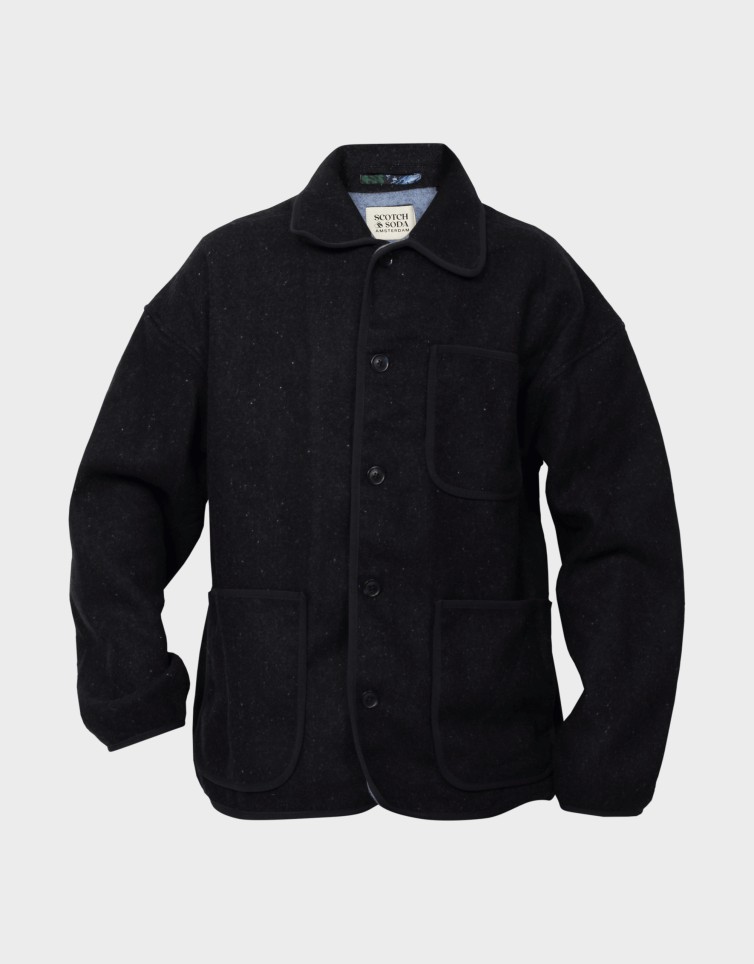 DOUBLE-FACED WOOL-BLEND OVERSHIRT