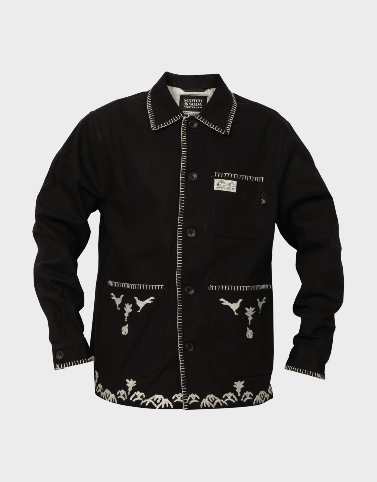 EMBROIDERED COTTON-BLEND WORKER