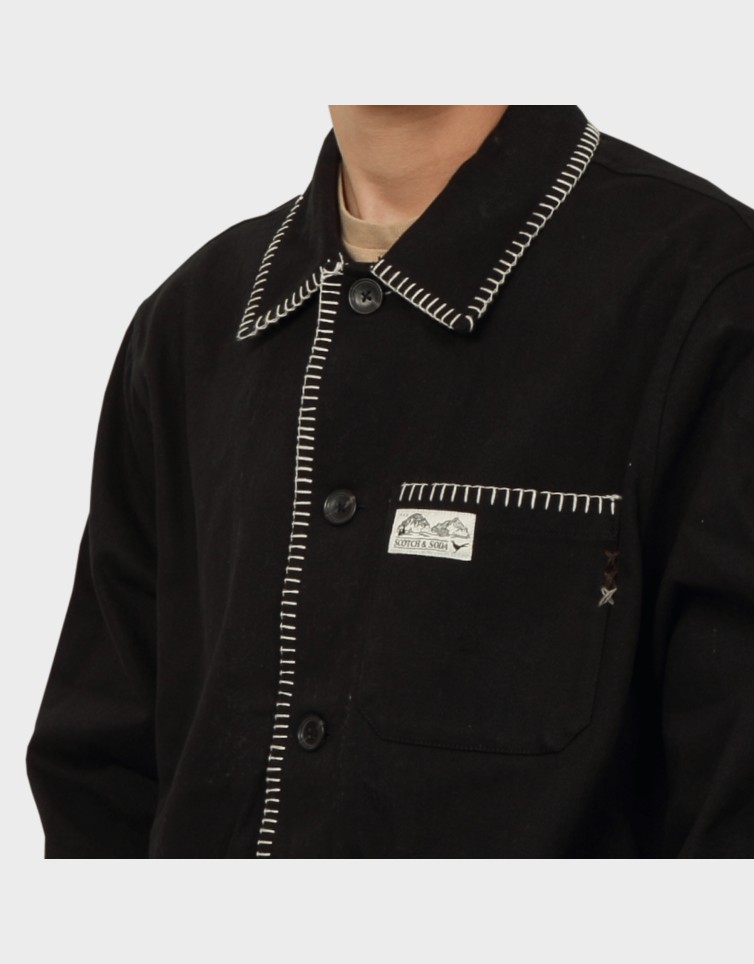 EMBROIDERED COTTON-BLEND WORKER