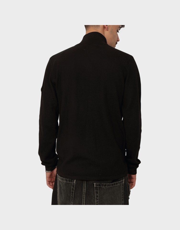 JCOSTANCE KNIT BADGE ZIP CARDIGAN